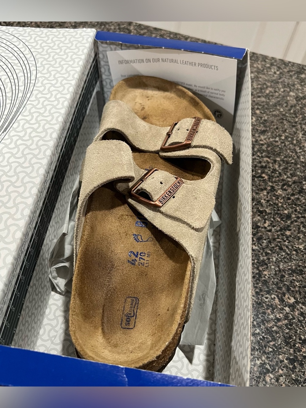 Birkenstock Arizona slide sandals in the color taupe - 42 men's 9 women's 10 - Picture 11 of 11